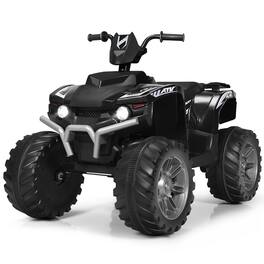 Gymax - 12V Electric Kids Ride On Car ATV 4-Wheeler Quad w/ Music LED Light - Black