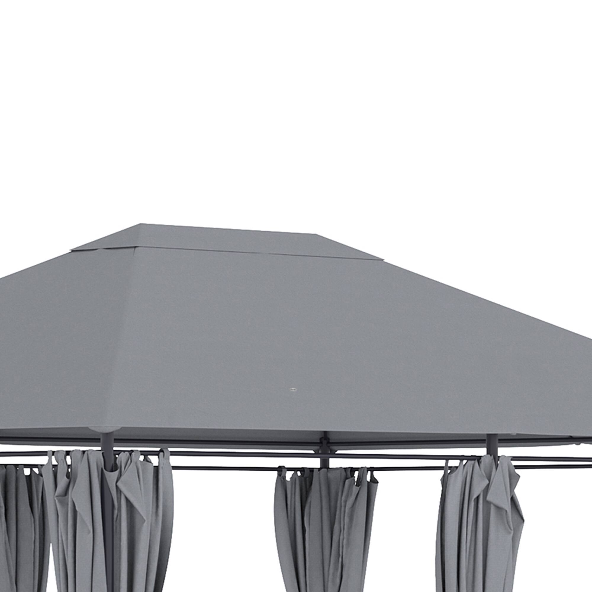 Alt View 5. Outsunny - 10' x 13' Outdoor Patio Gazebo Canopy Shelter with 6 Removable Sidewalls, & Steel Frame for Garden, Lawn - Grey.