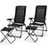 Alt View 17. Costway - 4PCS Patio Folding Dining Chair Ottoman Set Adjustable Back Camp Black - Black.