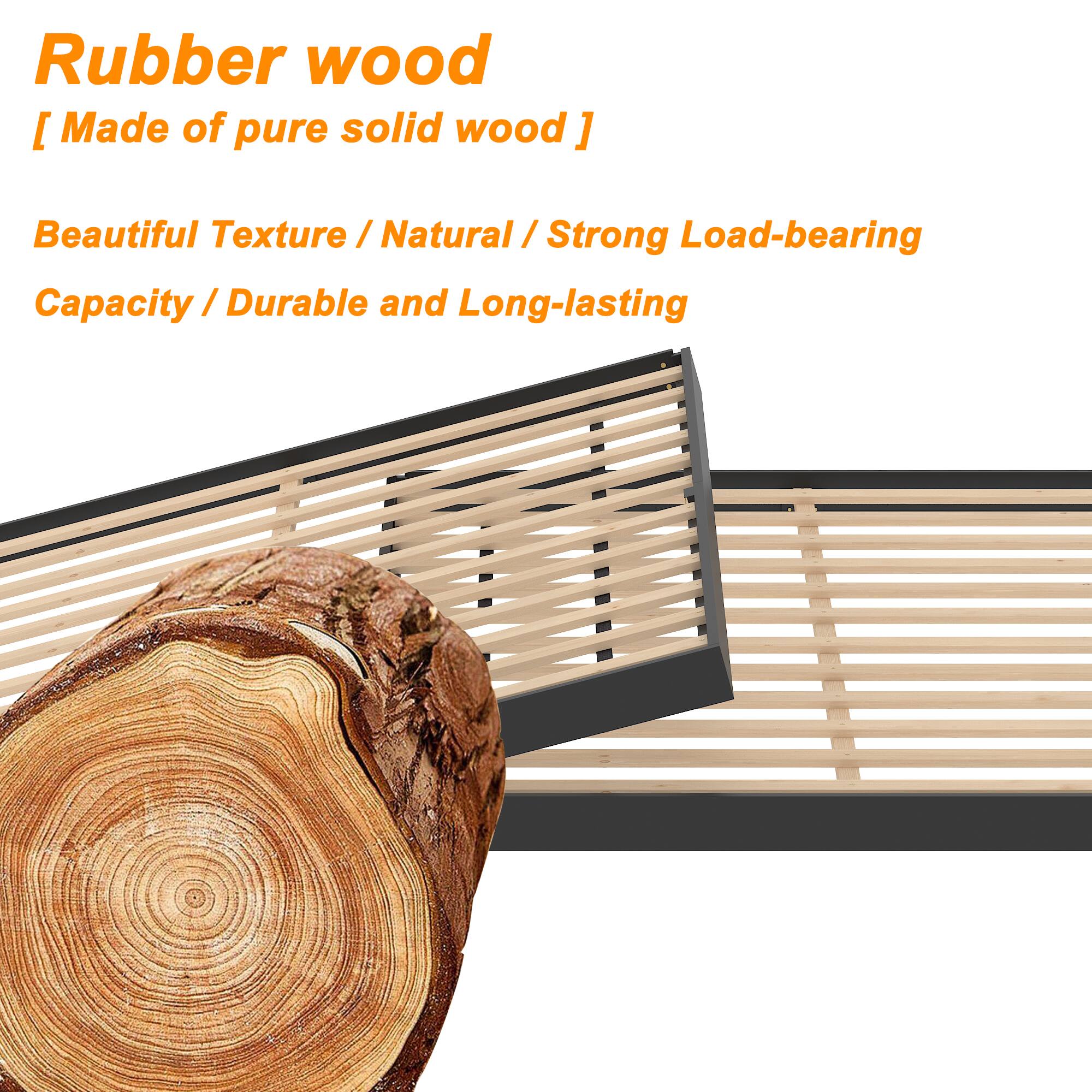Rubber wood [ Made of pure solid wood] ] Beautiful Texture / Natural / Strong Load-bearing Capacity / Durable and Long-lasting