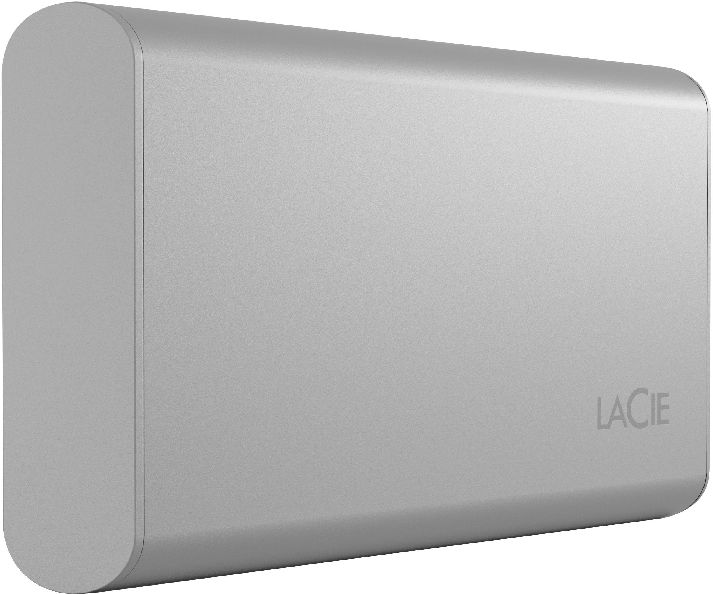 USB 3.2 Gen 2 LaCie Portable SSD 2TB External Solid State Drive for Mac PC and iPad speeds up to 1050MB/s USB-C Moon Silver STKS2000400 with Rescue Services 