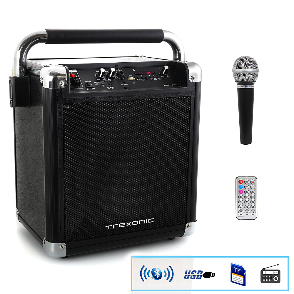 Angle View: Trexonic - 8 Inch Portable Speaker - Black