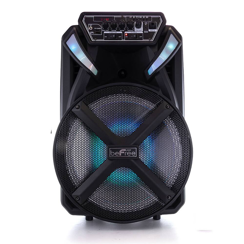 Front. beFree Sound - 12 Inch Bluetooth Portable Party Speaker - Black.