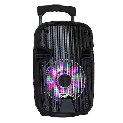 Front. beFree Sound - 8 Inch Bluetooth Portable Party Speaker - Black.
