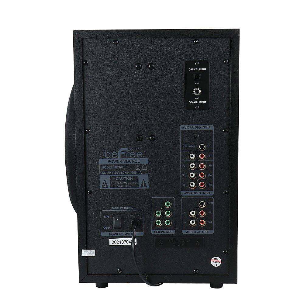 Back. beFree Sound - 5.1 Channel Surround Sound Bluetooth Speaker System - Black.