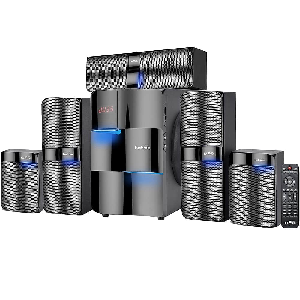Front. beFree Sound - 5.1 Channel Surround Sound Bluetooth Speaker System - Black.
