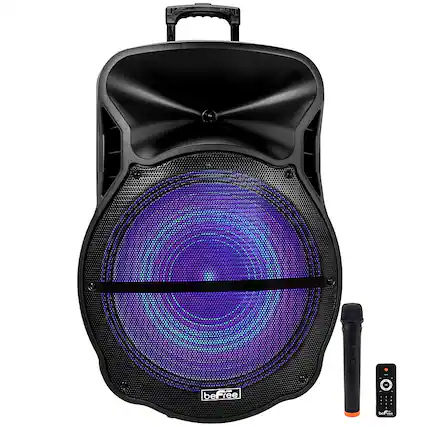 Front. beFree Sound - 18 Inch Bluetooth Portable Party Speaker - Black.