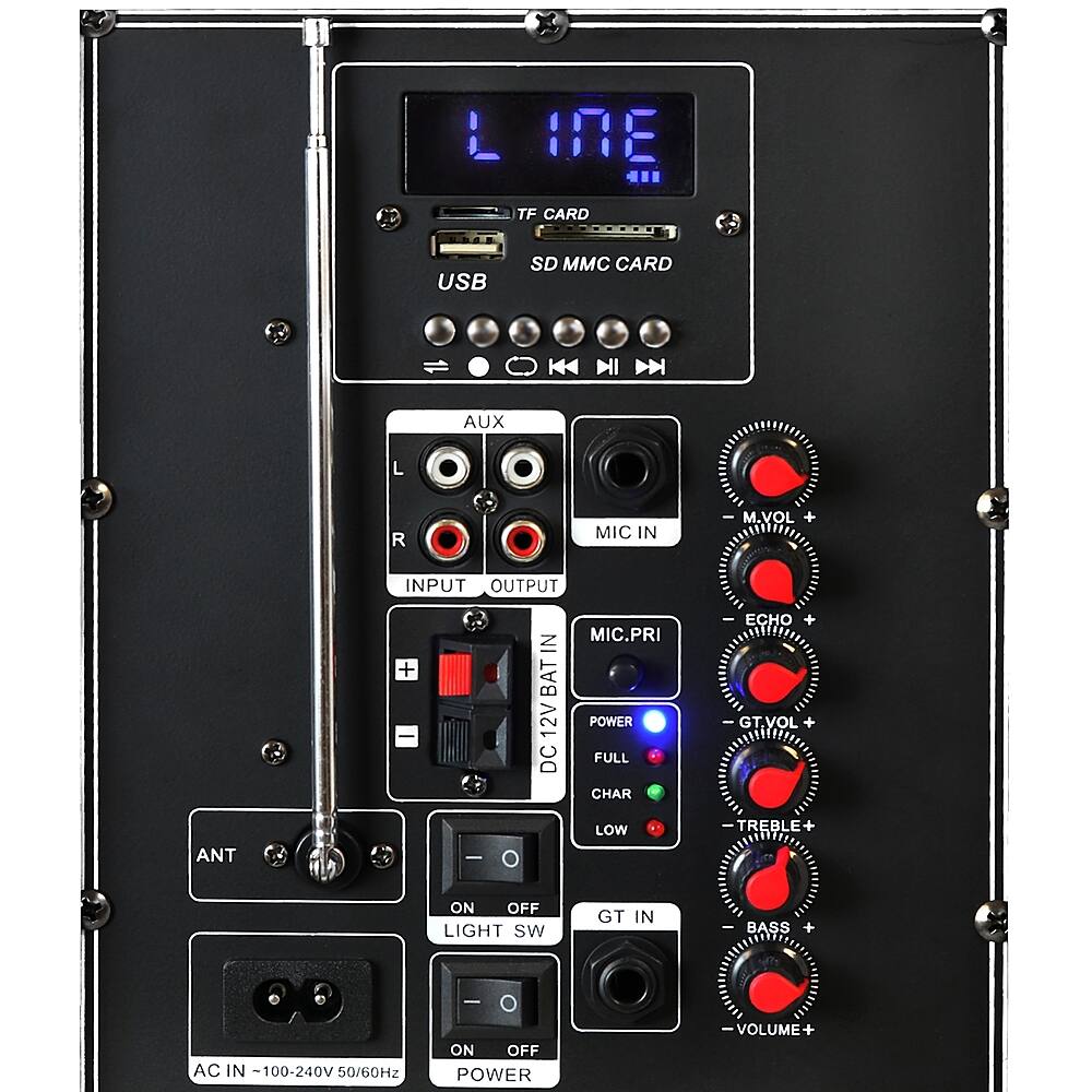 Left. beFree Sound - 18 Inch Bluetooth Portable Party Speaker - Black.