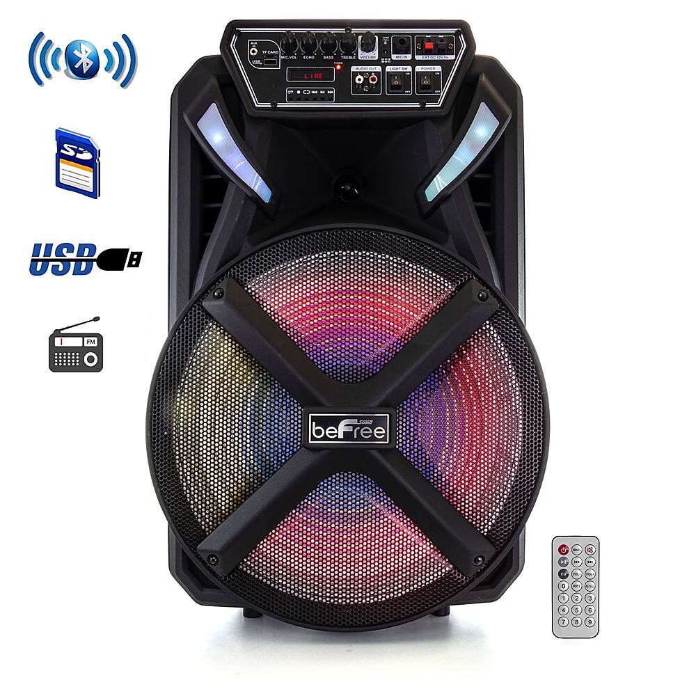 Angle. beFree Sound - 15 Inch Bluetooth Portable Party Speaker - Black.