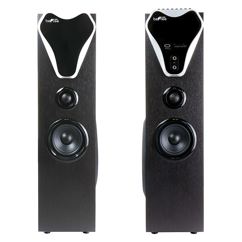 Back View: Befree Sound 2.1 Channel Bluetooth Tower Speakers - Black