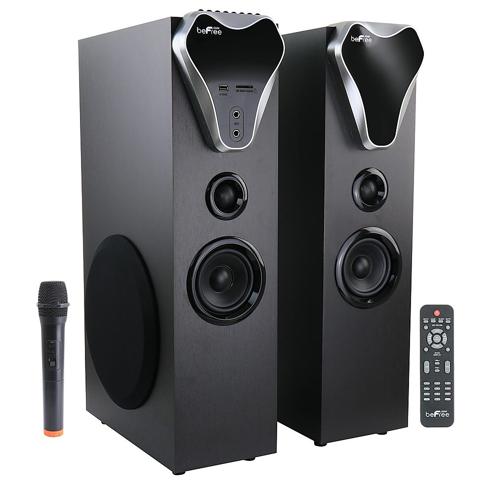 Angle View: Befree Sound 2.1 Channel Bluetooth Tower Speakers - Black