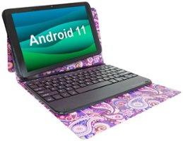 Visual Land Prestige Elite 10QH 10.1" HD Android 11 Tablet 128GB Storage 2GB Memory with Keyboard Case - Paisley - Paisley - Front_Zoom