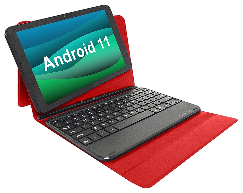 10-11 Inch eReader/Tablet/Netbook Emartbuy® Linx 1010 10.1 Inch Windows Tablet Black/Red Water Resistant Neoprene Soft Zip Case Cover Sleeve With Red Interior & Zip