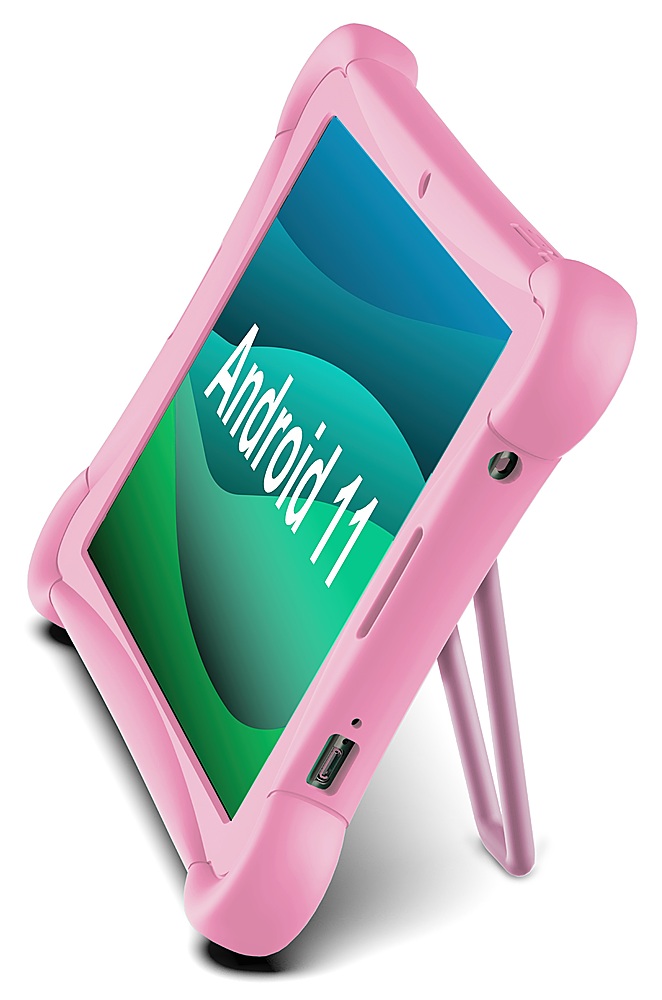 Angle View: Visual Land Prestige Elite 10QH 10.1" HD Tablet 64GB Storage 2GB Memory with Protective Bumper Case - Pink