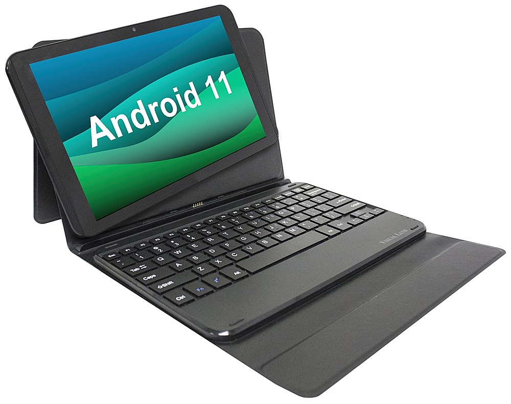Angle View: Visual Land Prestige Elite 10QH 10.1" HD Tablet 128GB Storage 2GB Memory with Detachable Docking Keyboard Case - Black