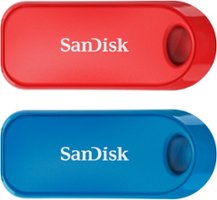 SanDisk - Cruzer Snap 32GB USB 2.0 Type-A Flash Drive (2-Pack) - Red, Blue - Front_Zoom