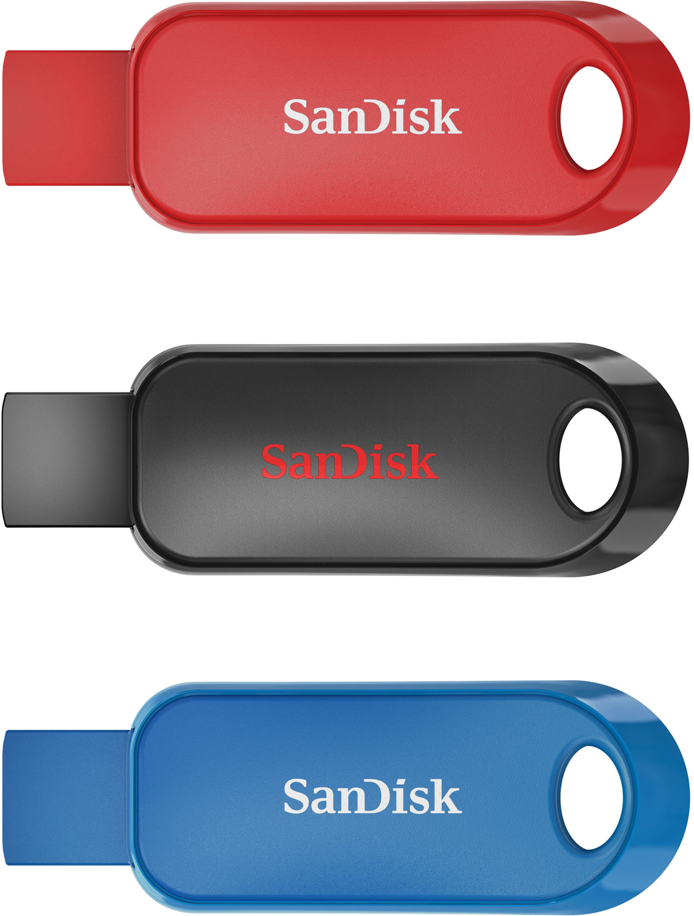 SanDisk Cruzer Snap 32GB USB 2.0 Type-A Flash Drive (3-Pack) Black, And Blue SDCZ62-032G-A46T - Best Buy