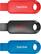Front. SanDisk - Cruzer Snap 32GB USB 2.0 Type-A Flash Drive (3-Pack) - Black, Red, And Blue.