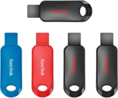 SanDisk - Cruzer Snap 32GB USB 2.0 Type-A Flash Drive (5-Pack) - Black, Red, And Blue - Front_Zoom