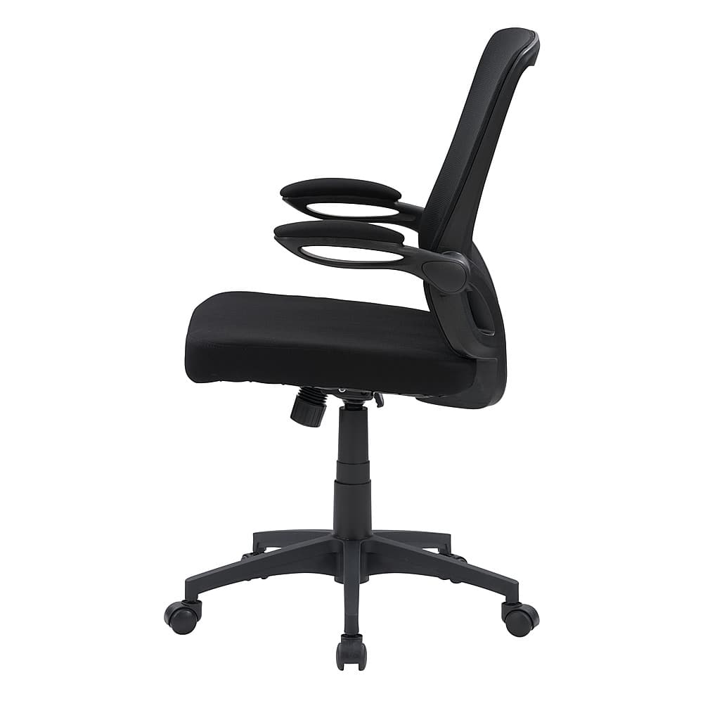 Left View: CorLiving - Workspace High Mesh Back Office Chair - Black