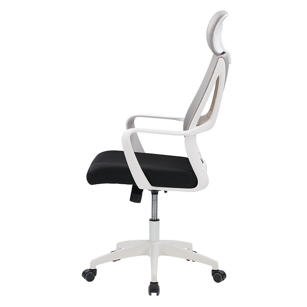 Left View: CorLiving - Workspace Mesh Back Office Chair - Grey and Black