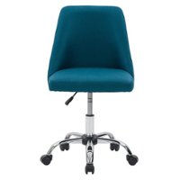CorLiving - Marlowe Upholstered Armless Task Chair - Dark Blue - Front_Zoom