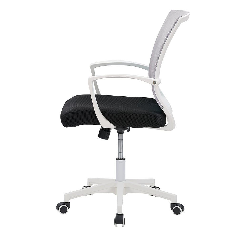 Left View: CorLiving - Workspace Ergonomic Mesh Back Office Chair - Grey and White