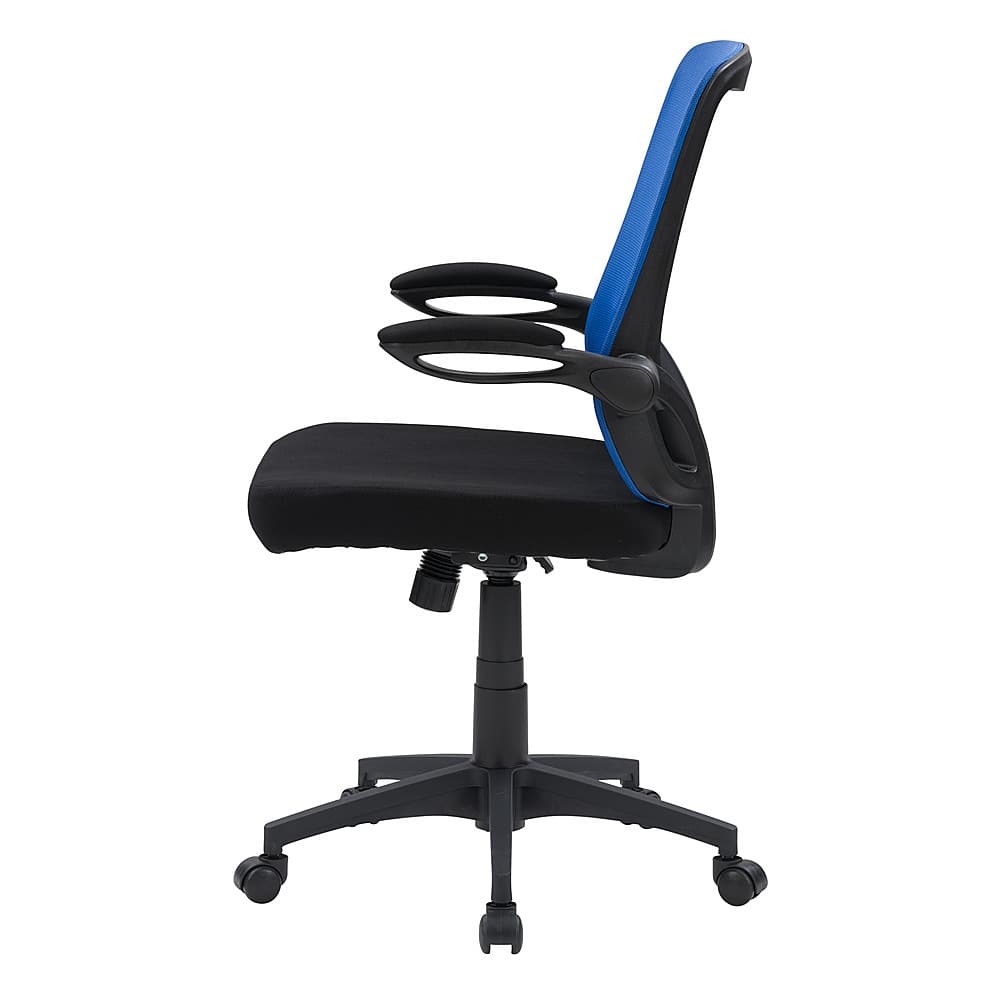 Left View: CorLiving - Workspace High Mesh Back Office Chair - Blue