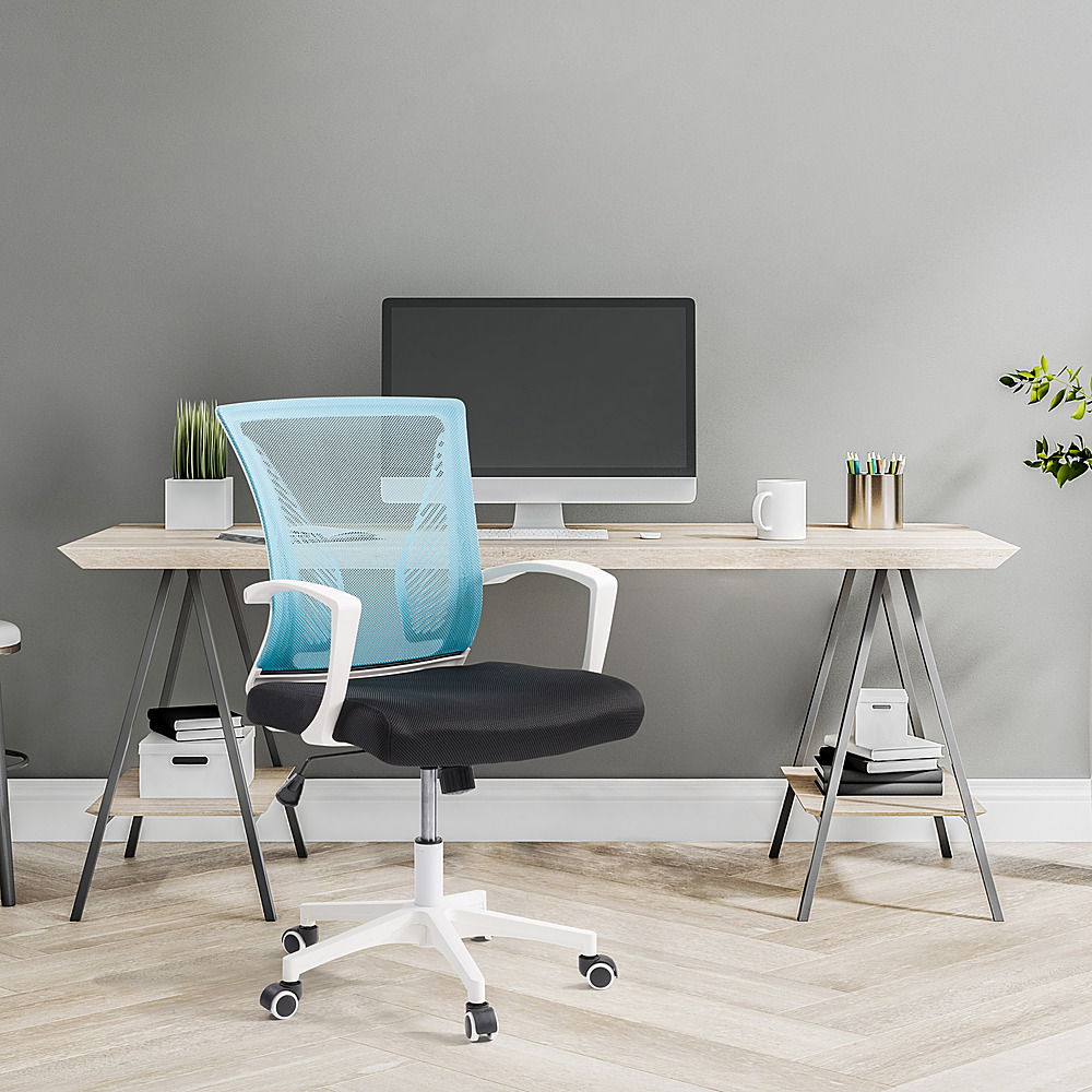 teal and white office chair