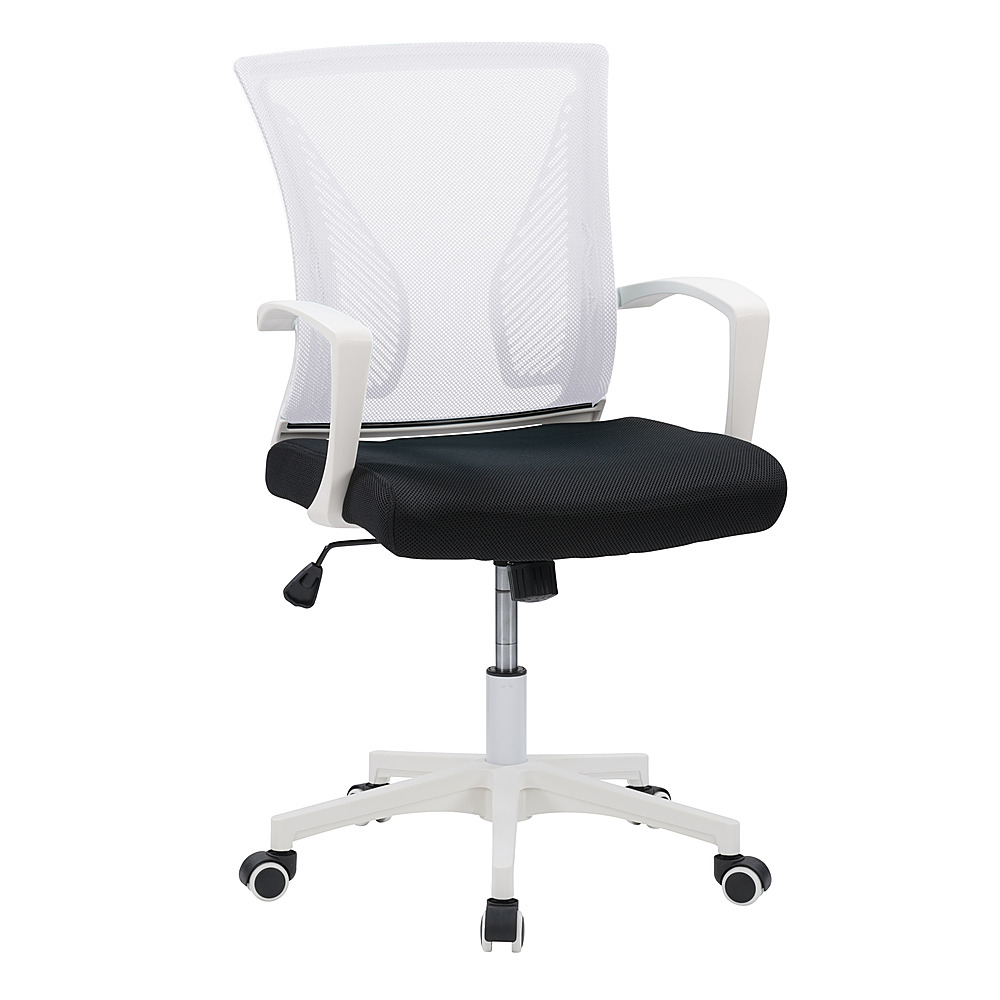 Office Star Ventilated Manager's Office Desk Chair with Breathable Mesh  Seat and Back, White Base, White