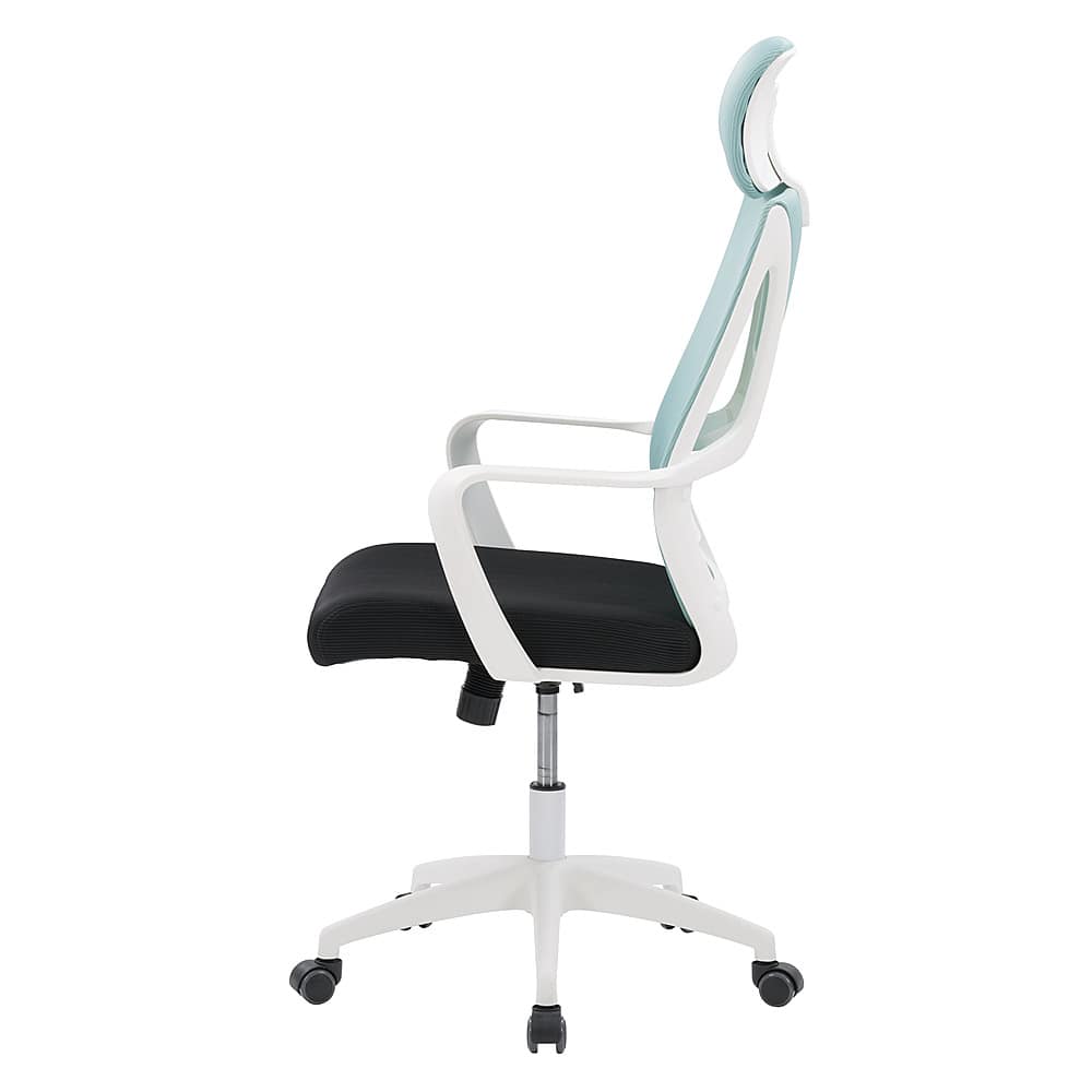 Left View: CorLiving - Workspace Mesh Back Office Chair - Teal and Black