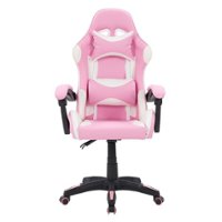CorLiving Ravagers Gaming Chair - Pink and White - Front_Zoom