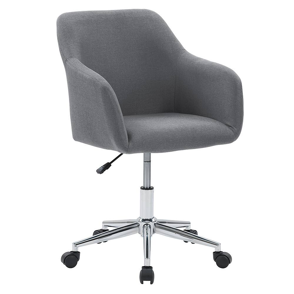 Angle View: CorLiving - Marlowe Upholstered Chrome Base Task Chair - Grey