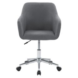 CorLiving - Marlowe Upholstered Chrome Base Task Chair - Grey - Front_Zoom