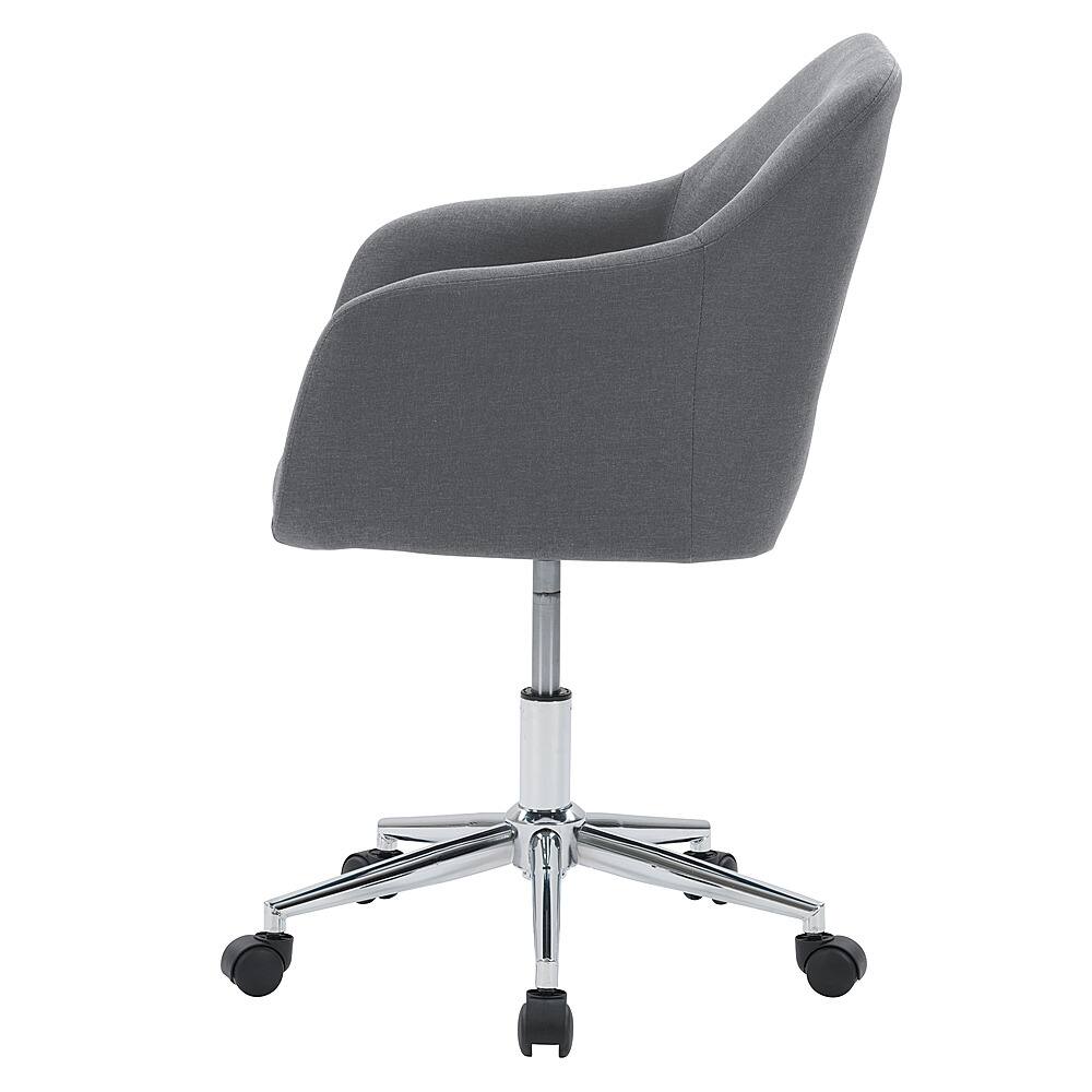 Left View: CorLiving - Marlowe Upholstered Chrome Base Task Chair - Grey