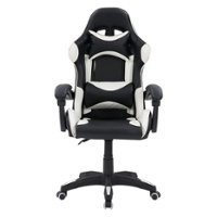 CorLiving Ravagers Gaming Chair - Black and White - Front_Zoom