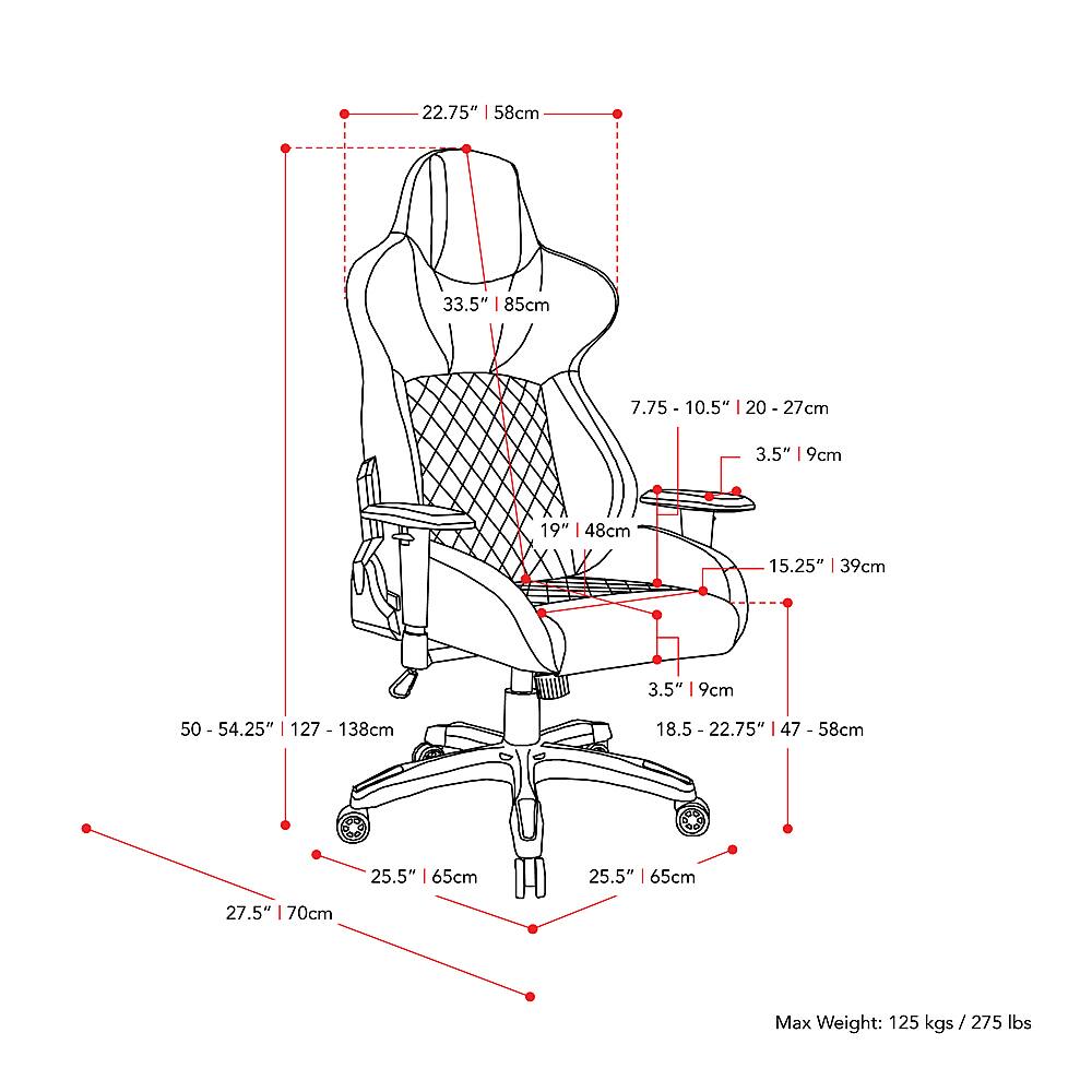 CorLiving Nightshade Gaming Chair Black and White WCH-450-G - Best Buy