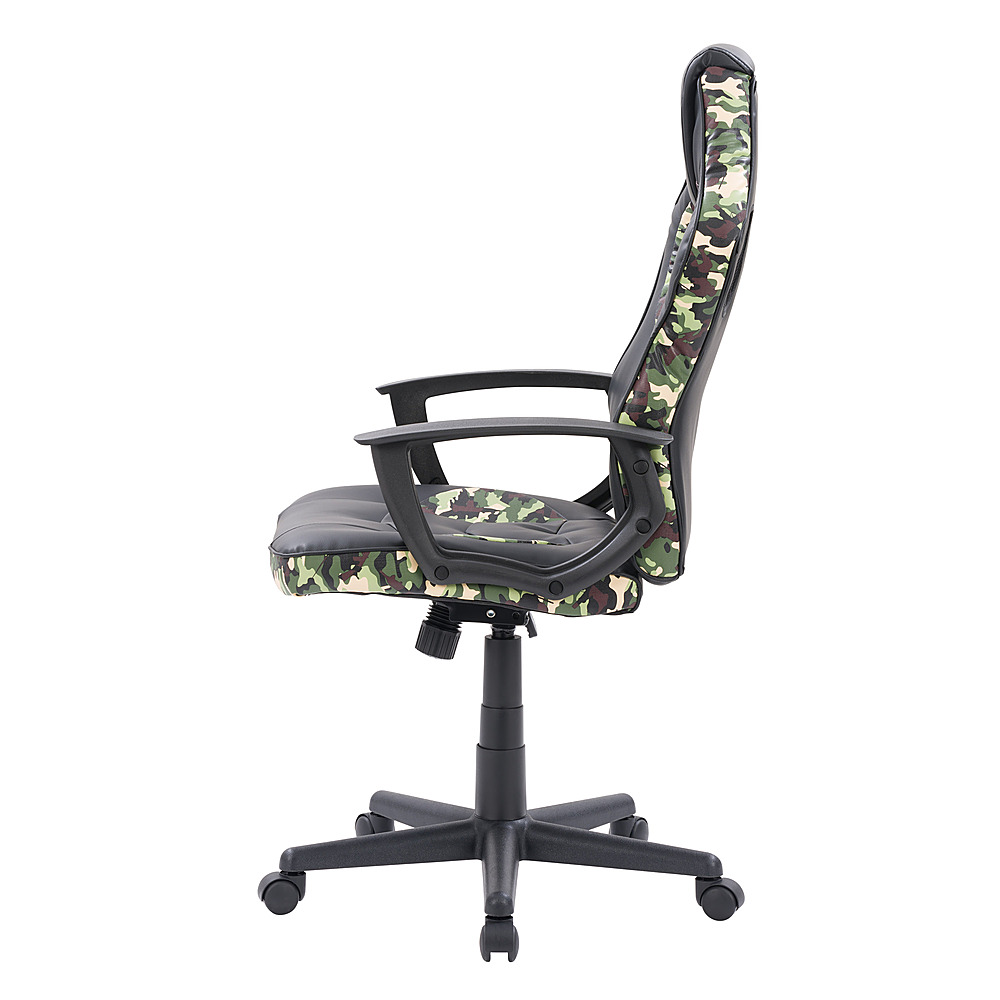 Left View: CorLiving - Mad Dog Gaming Chair - Black and Camo