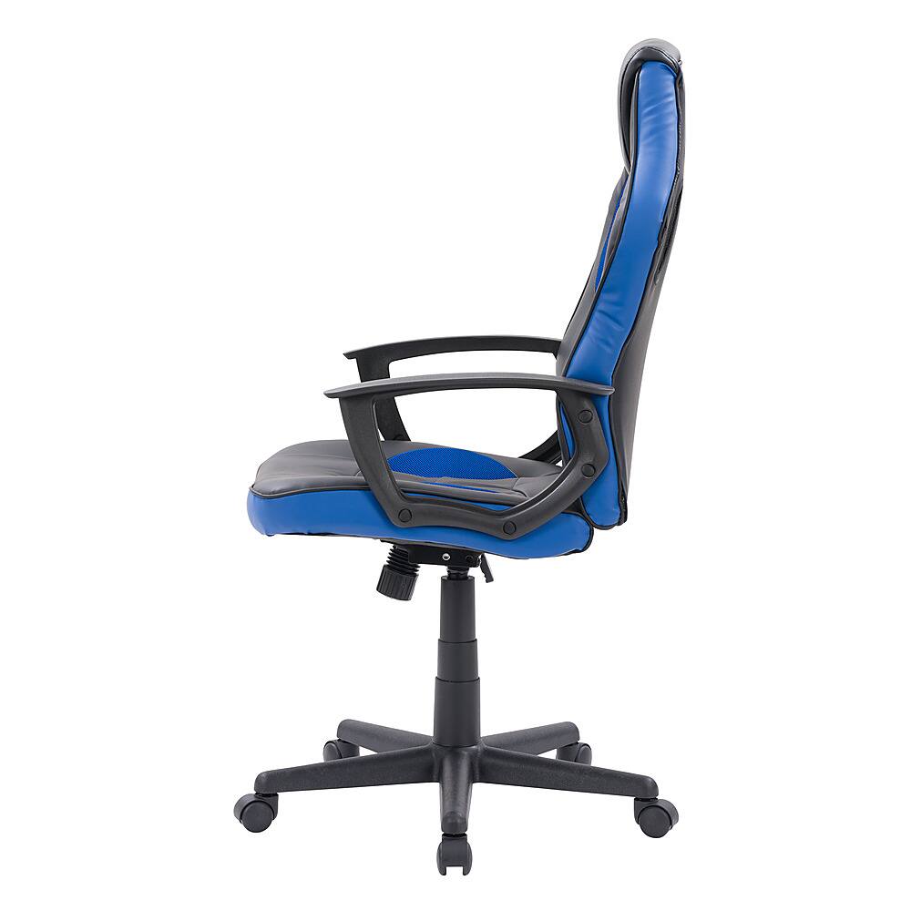 Left View: CorLiving - Mad Dog Gaming Chair - Black and Blue