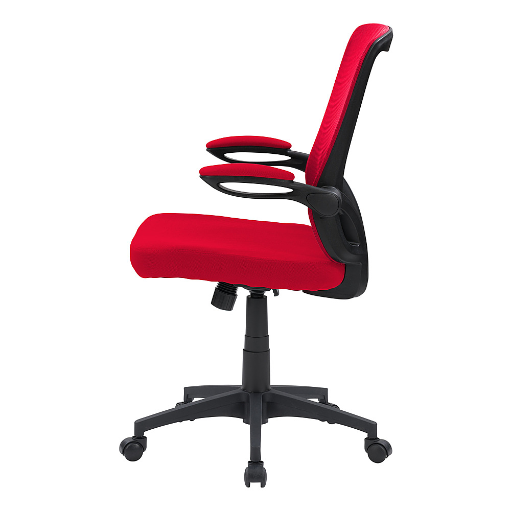 Left View: CorLiving - Workspace High Mesh Back Office Chair - Red