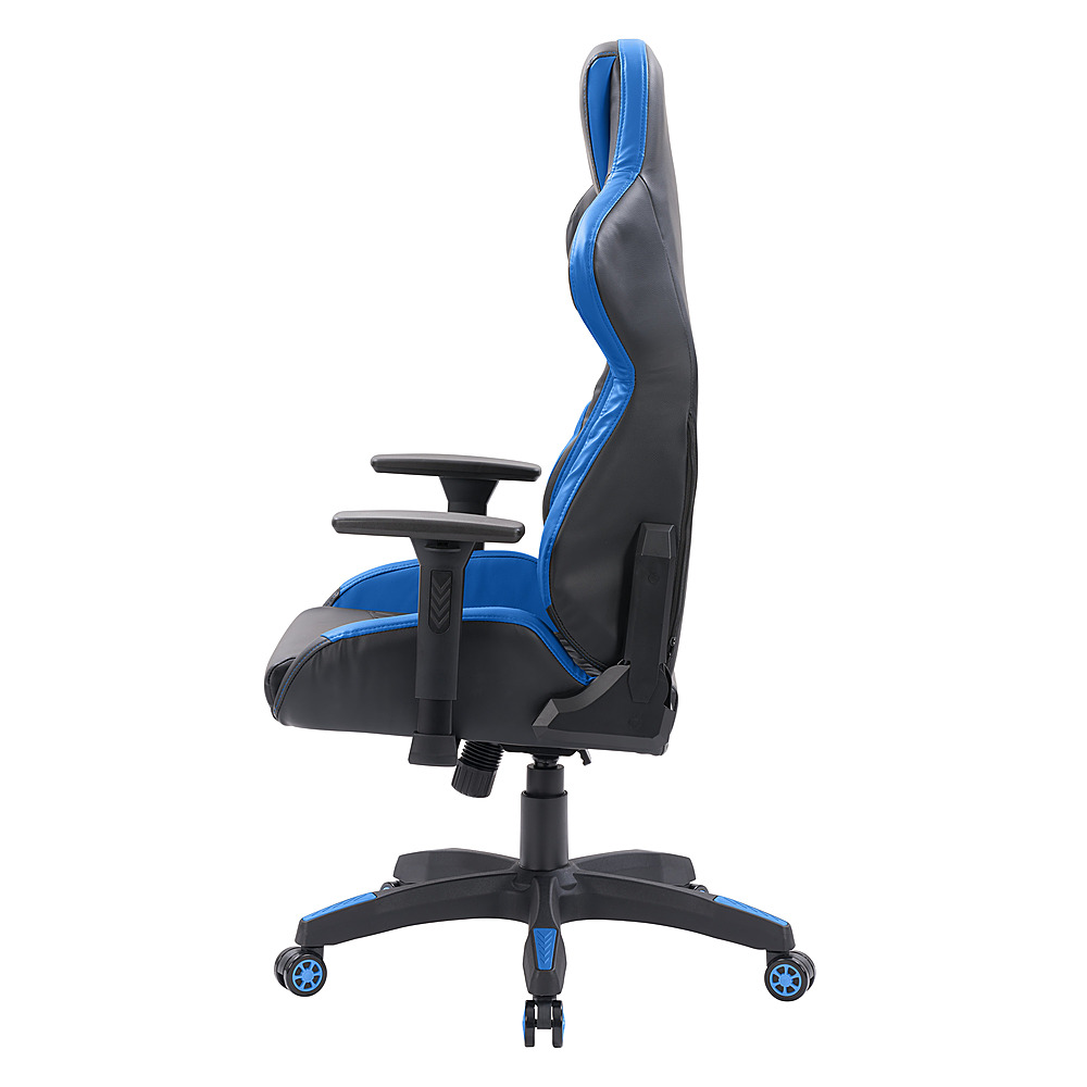 Left View: CorLiving - Nightshade Gaming Chair - Black and Blue