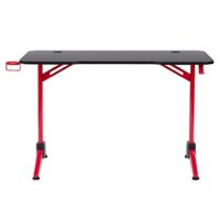 CorLiving - Conqueror Gaming Desk - Red and Black - Front_Zoom