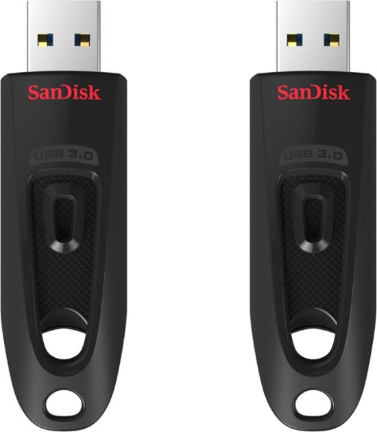 mezcla Personas mayores delicadeza SanDisk Ultra 64GB USB 3.0 Type-A Flash Drive with Hardware Encryption  (2-Pack) Black SDCZ48-064G-GAM462 - Best Buy