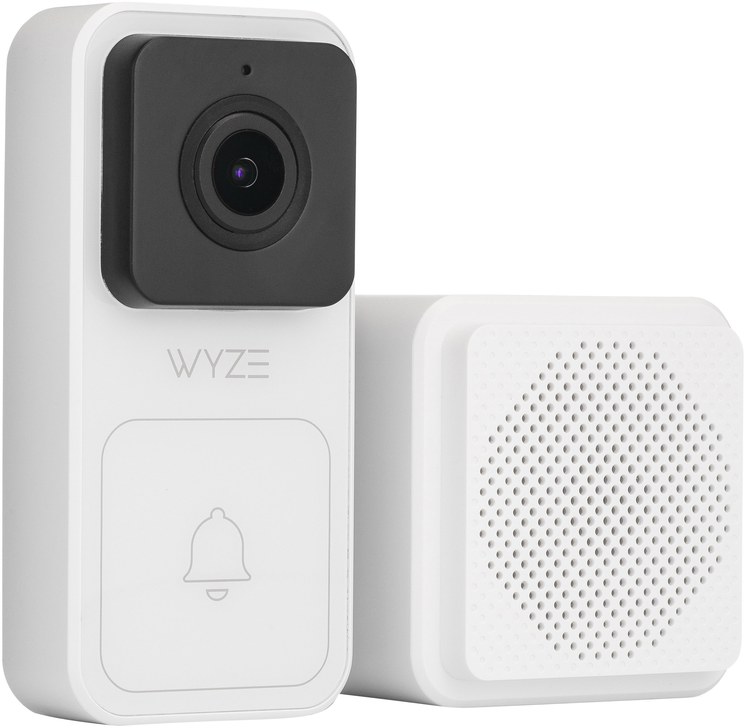 Angle View: Wyze - Video Doorbell Wired (Horizontal Wedge Included) 1080p HD Video with 2-Way Audio - White