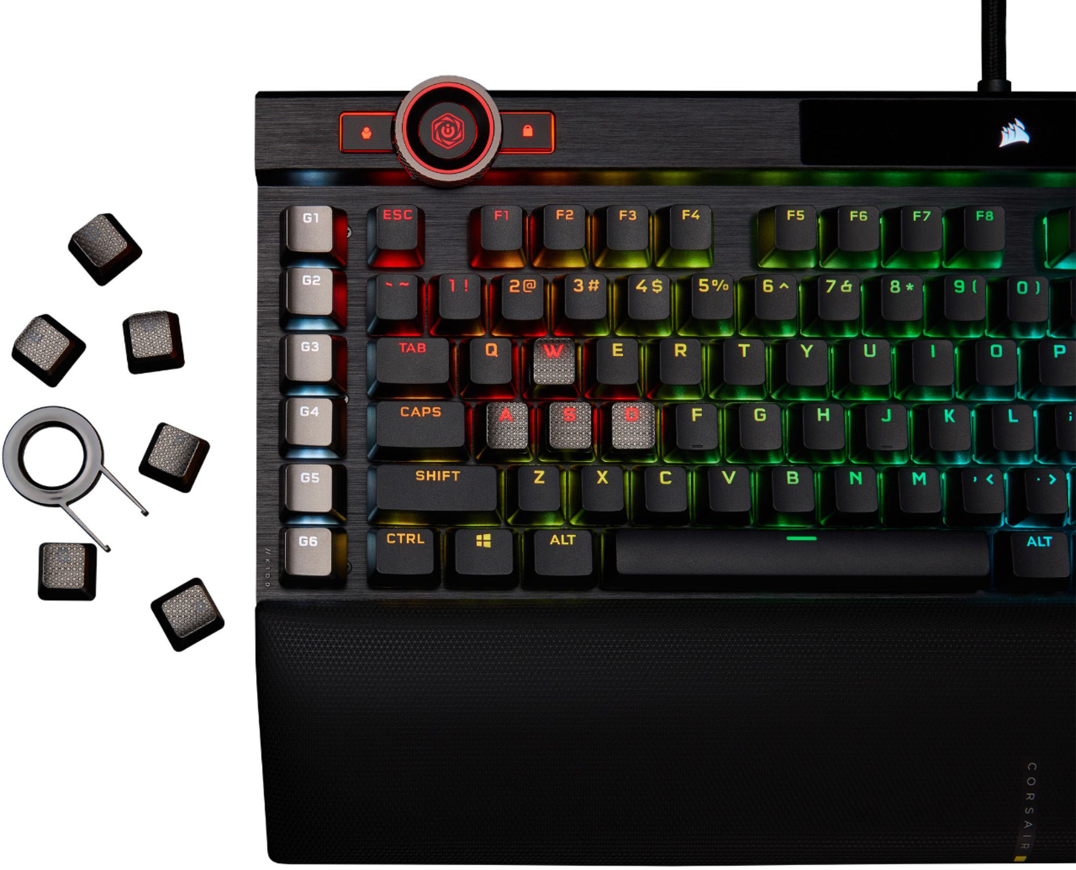 CORSAIR - K100 RGB Full-size Wired Mechanical Cherry MX SPEED Switch Gaming  Keyboard with Elgato Stream Deck Software Integration - Black