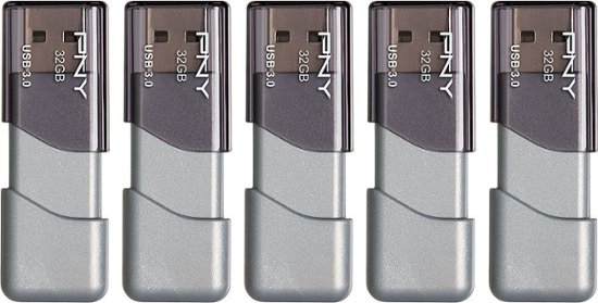 GREY PNY Turbo 32GB USB 3.0 Flash Drive