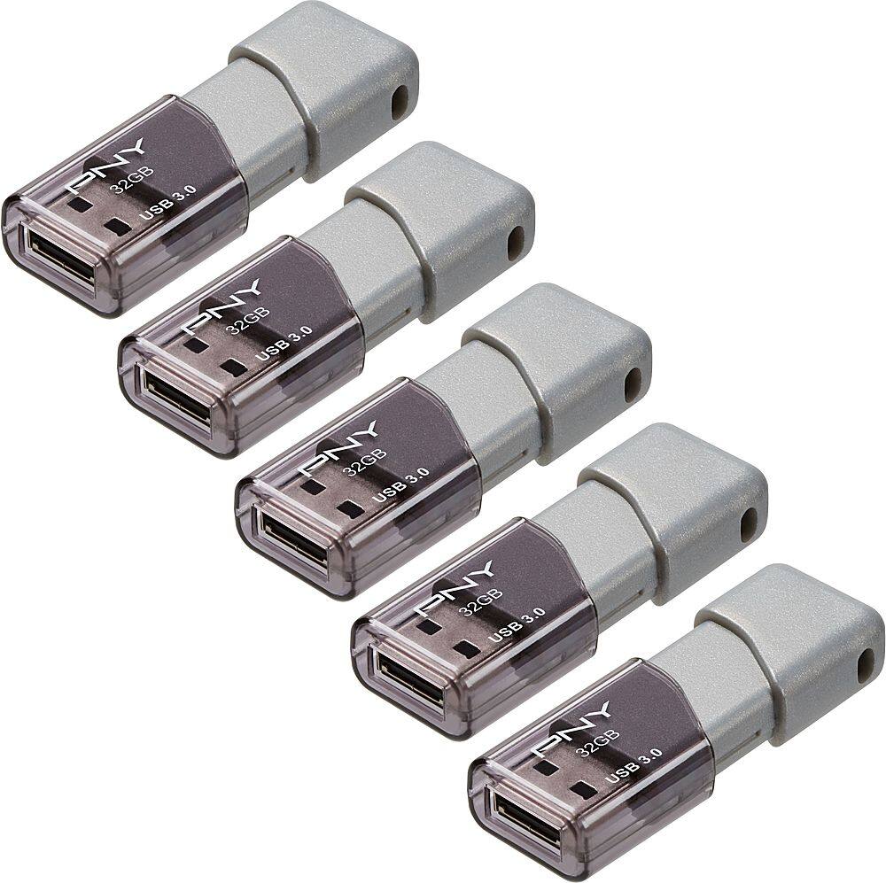 Alt View 11. PNY - Turbo Attaché 3 32GB USB 3.0 Type A Flash Drive, 5-Pack - Silver.