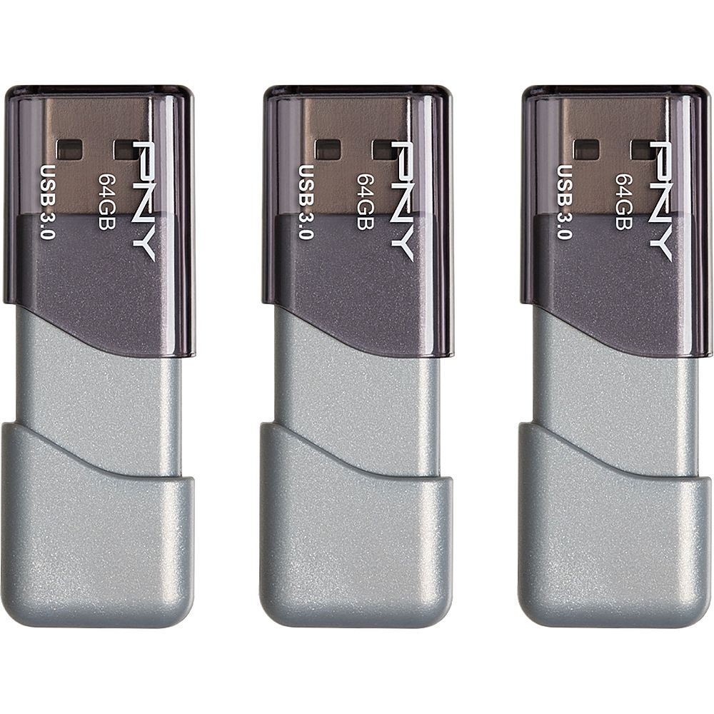 NEW PNY USB 3.0 64GB Flash Drive Assorted Colors P-FD64GELEDG 