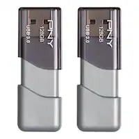 PNY - Turbo Attaché 3 128GB USB 3.0 Type A Flash Drive, 2-Pack - Silver - Front_Zoom