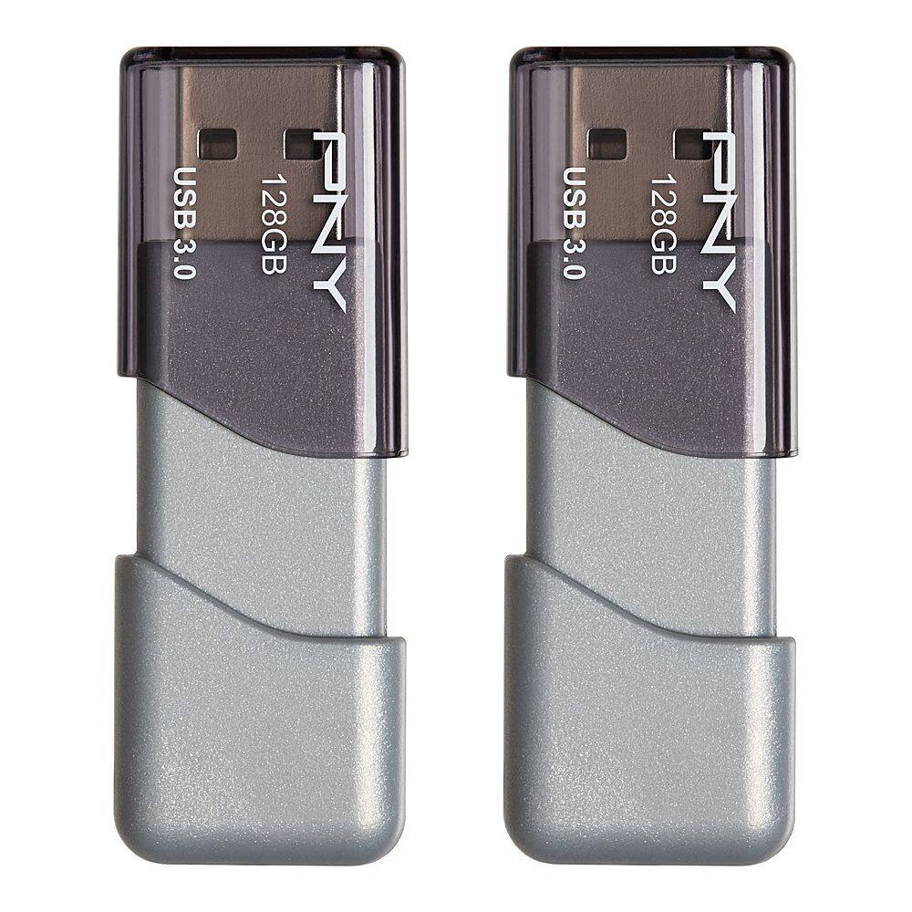 PNY - Turbo Attaché 3 128GB USB 3.0 Type A Flash Drive, 2-Pack - Silver